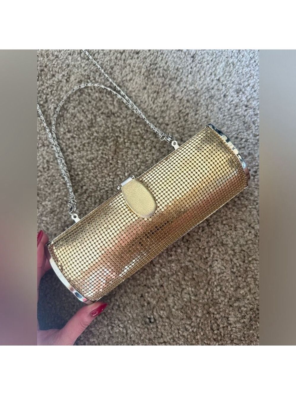 Hype Gold Disco Ball Cylinder Chain Purse